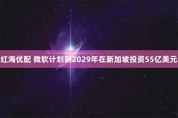 红海优配 微软计划到2029年在新加坡投资55亿美元