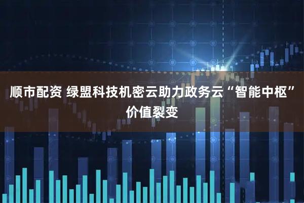 顺市配资 绿盟科技机密云助力政务云“智能中枢”价值裂变